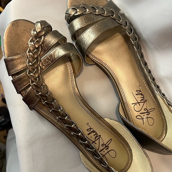 Life Stride Gold Flats with Intricate Woven Design - Picture 2 of 7